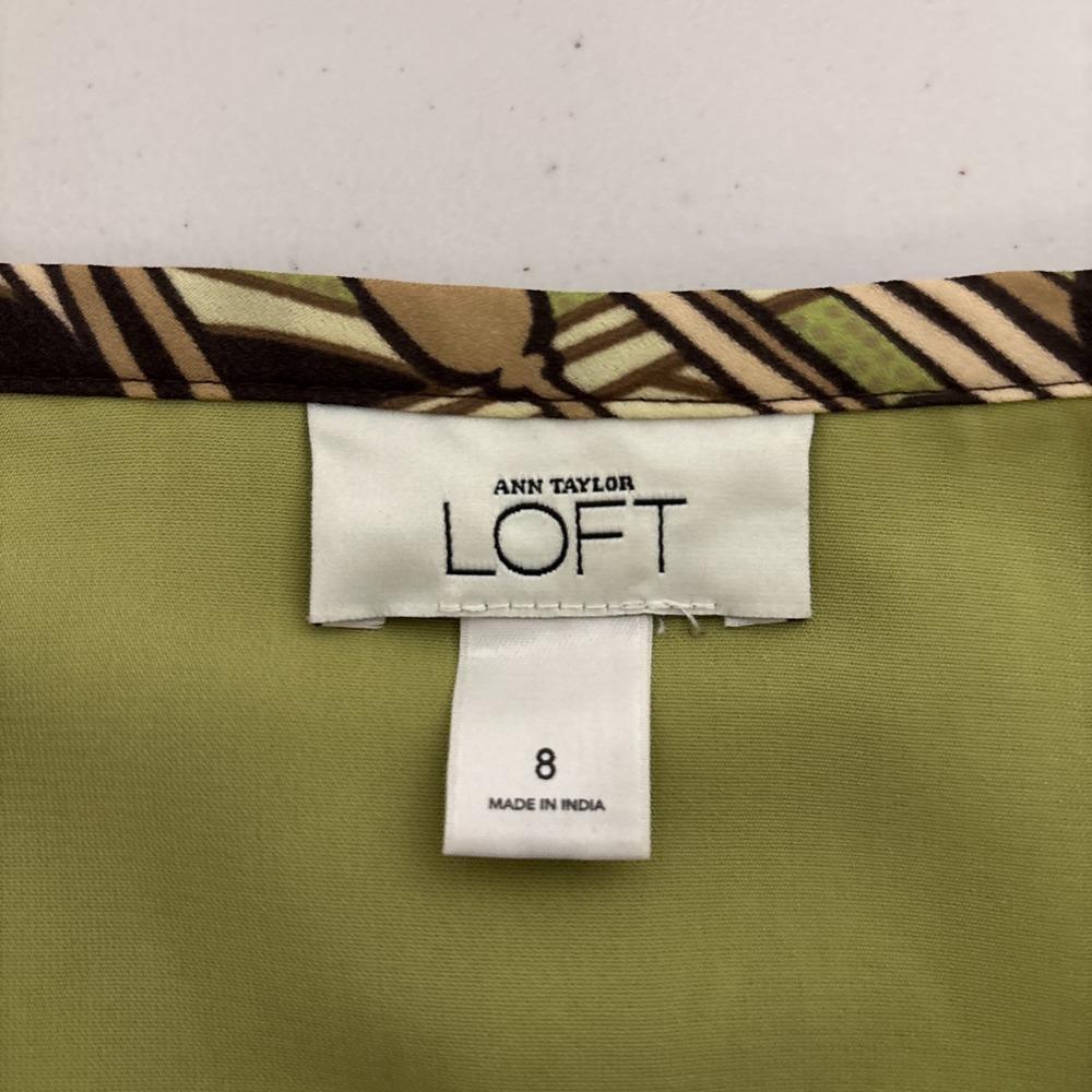 Vintage Loft Skirt 8 Yellow Green Brown A Line Poppy Floral Retro 70s y2k Flowy - Picture 7 of 10